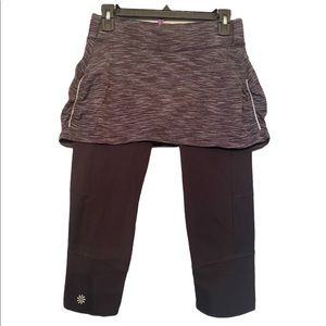Athleta 2 in 1 Black and Gray Skort Leggings